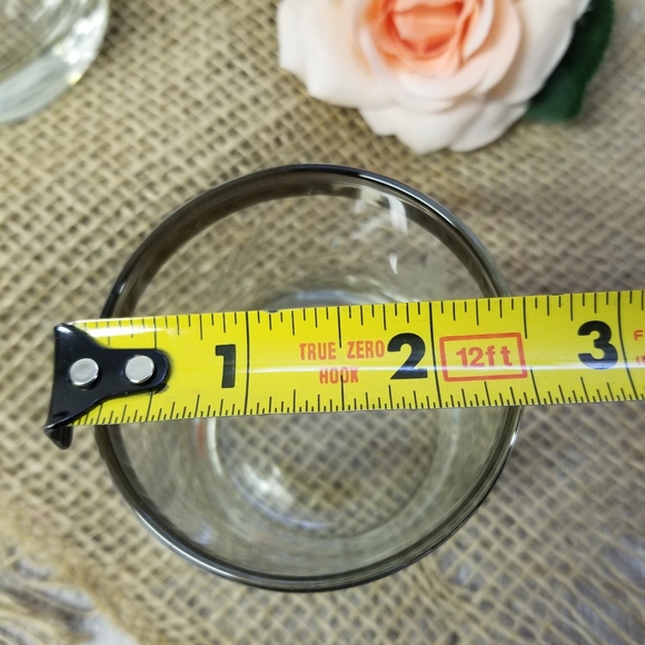 Etched glass silver rimmed candle holders - Picture 7 of 10